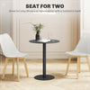 HOMCOM Dining Table, Round Kitchen Table with Steel Base for Living Room, Dining Room, 60 x 60 x 72cm, Black