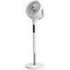 HOMCOM 20dB Silent Standing Fan, 70Â°+90Â° Auto Oscillating Fan with 12 Speeds, LED Light, Air Circulator, Remote Control, 12H Timer, for Bedroom, 46 Inch, White