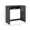 HOMCOM Compact Computer Desk with Keyboard Tray and Drawer, Study Desk, Writing Desk for Home Office, Grey