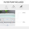 Outsunny Steel Frame Pool with Filter Pump, Filter Cartridge, Reinforced Sidewalls Rust Resistant Above Ground Swimming Pool 292 x 190 x 75cm, Grey