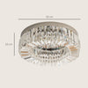 HOMCOM Crystal Ceiling Lights Set of 2, Modern Flush Chandeliers with Stainless Steel Base, Pendant Lights for Living Room Bedroom Dining Room, Silver Tone