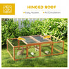 PawHut Big Hutches for Rabbits - 6ft Wooden Spacious Outdoor Rabbit Hutch for Pet Rabbits, Natural Wood