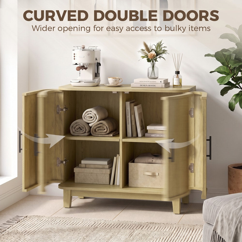 HOMCOM 80cm Sideboard Buffet Cabinet in Oak