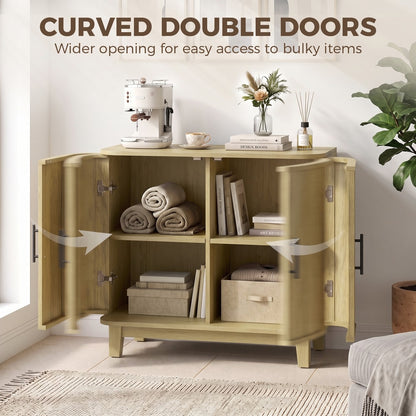 HOMCOM 80cm Sideboard Buffet Cabinet in Oak