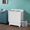 Twin Tub Washing Machine 8kg Total Capacity with Timer Control-Grey