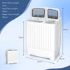 Twin Tub Washing Machine 8kg Total Capacity with Timer Control-Grey