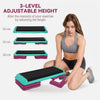 HOMCOM 3-Level Aerobic Step 10/15/20cm Steppers for Exercise Workout w/ Non-Slip Top Compact Stepper Home Office Indoor Outdoor Fitness Equipment