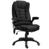 Vinsetto Massage Recliner Chair Heated Office Chair with Six Massage Points Linen-Feel Fabric 360Â° Swivel Wheels Black