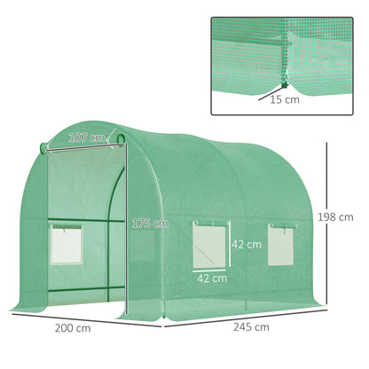Outsunny Polytunnel Greenhouse in Green