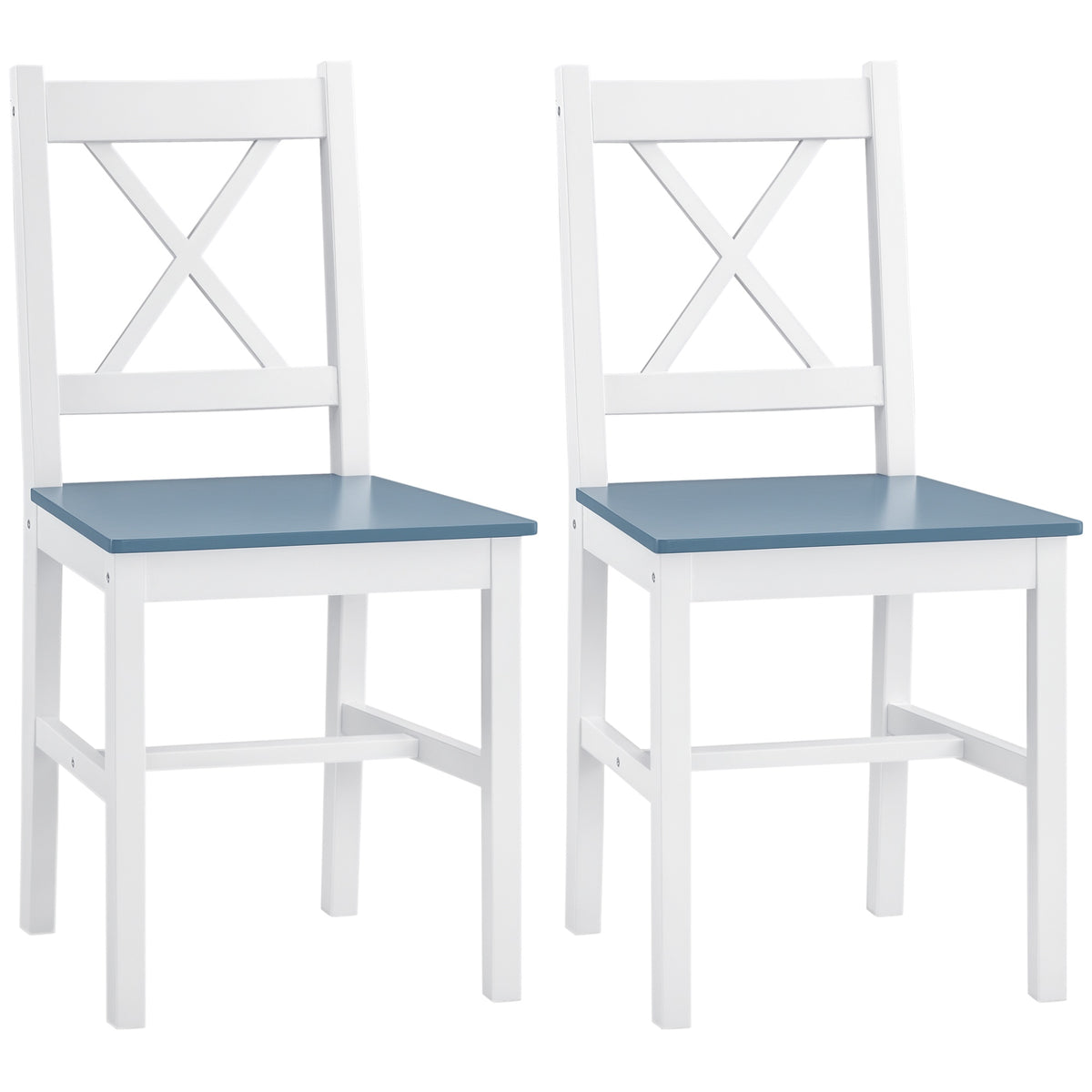 HOMCOM Dining Chairs Set of 2 in White