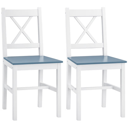 HOMCOM Dining Chairs Set of 2 in White
