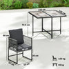 Outsunny 4-Seater Garden Dining Set, Rattan Outdoor Furniture with Space-Saving Chairs and Thick Cushions for Patio Balcony Black
