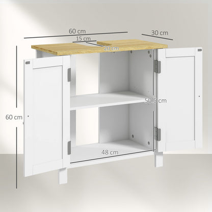 kleankin Under Sink Bathroom Cabinet for Basin without Pedestal - White