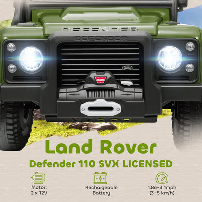 AIYAPLAY Kids Ride On Car with Remote Control, Music, Horn, 4 Spring Suspension Wheels, LED Lights for 3-5 Years Old, Green