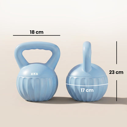 SPORTNOW Kettlebell لتدريب القوة، جرس غلاية بمقبض غير قابل للانزلاق 6 كجم أزرق