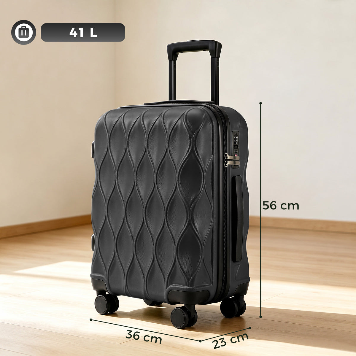 HOMCOM 20Inch Suitcase in Black
