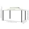 Outsunny 4 x 3 m Aluminum Garden Gazebo, Double Roof Outdoor Gazebo Canopy Shelter with Netting & Curtains for Garden, Lawn, Backyard and Deck, Cream
