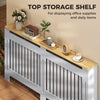 HOMCOM Slatted Radiator Cover, Painted Cabinet with Line Grill Design, 172L Ã 19W Ã 81H cm, Grey