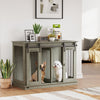 PawHut Dog Crate Furniture for Large Dogs, Double Dog Cage for Small Dogs, with Divider - Grey