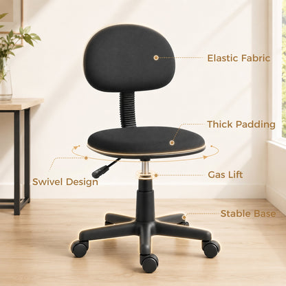 HOMCOM Small Armless Office Chair - Black