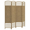 HOMCOM 4 Panel Folding Room Divider, Privacy Screen, Paravent Partition Separator for Living Room, Bedroom, Natural