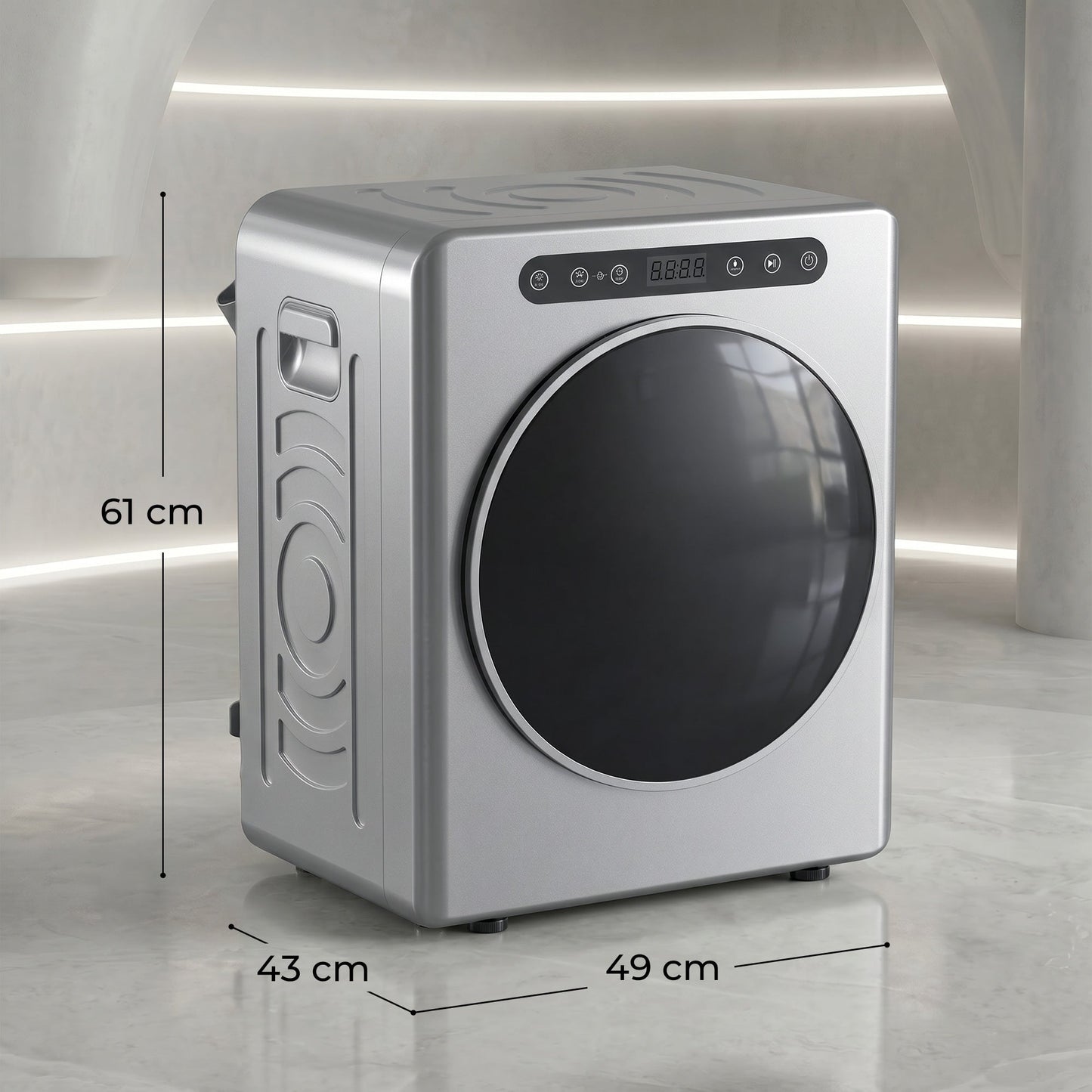 HOMCOM 5kg Compact 40-60℃  Tumble Dryer - Silver Tone