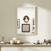 HOMCOM Rectangular wall mirror 60 x 40 cm, white wood frame, ideal for bathroom, living room or bedroom
