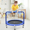 Child's Folding Trampoline with Padded Edge Cover and Full Covered Handle-Blue