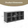 8 Grid Shoe Bench 2 in 1 Shoe Organizer with 8 Storage Cubbies-Grey