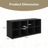 8 Grid Shoe Bench 2 in 1 Shoe Organizer with 8 Storage Cubbies-Black