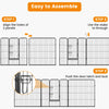 8 Panel 60cm/80cm Height Pen Fence with Lock and Large Door-Black-80 cm