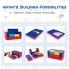 4-in-1 Convertible Foam Couch Play Set with Skin-friendly PU Leather Cover and Zippers-Multicolor