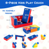 4-in-1 Convertible Foam Couch Play Set with Skin-friendly PU Leather Cover and Zippers-Multicolor