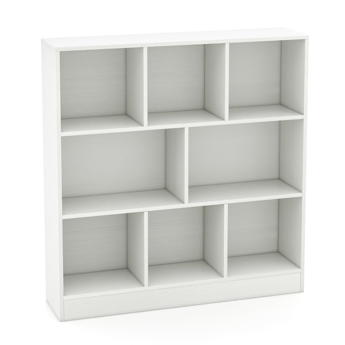 8-Cube Bookshelf with 2 Anti-Tipping Kits and Display Shelf for Home-White