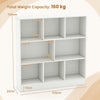 8-Cube Bookshelf with 2 Anti-Tipping Kits and Display Shelf for Home-White