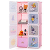 8-cube Baby Closet Organizer with Doors and Hanging Section-Pink