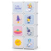 8-cube Baby Closet Organizer with Doors and Hanging Section-White