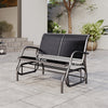 Outsunny 2-Person Outdoor Glider Bench Patio Double Swing Gliding Chair Loveseat w/Power Coated Steel Frame for Garden Patio Porch, Black