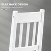 HOMCOM Dining Chairs Set of 4, Kitchen Chair with Slat Back, Pine Wood Structure for Living Room and Dining Room, White