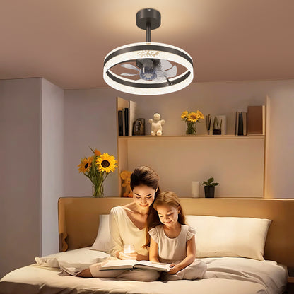 HOMCOM Ceiling Fan with LED Light and Remote in Black