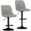 HOMCOM Set of Two Faux Leather Bar Stools - Grey