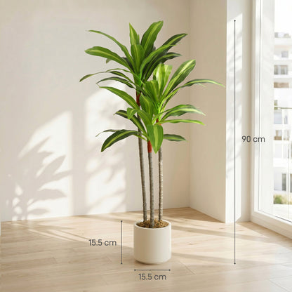 HOMCOM 90cm Lifelike Fake Tree, Artificial Dracaena Tree with Bendable Trunks, Green