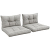Outsunny 4-Piece Seat Cushions Back Pillows Replacement, Patio Chair Cushions Set for Indoor Outdoor, Light Grey