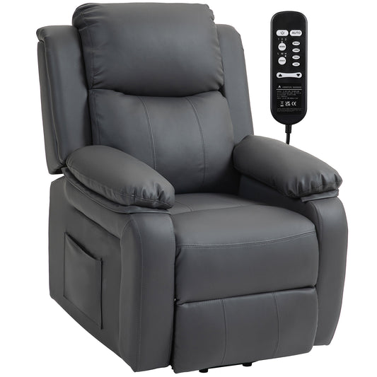 HOMCOM Riser and Recliner Chair with Vibration Massage in Dark Grey