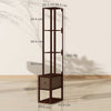 HOMCOM Floor Lamp with Shelves, LED Column Modern Standing Lamp with Fabric Drawer, Adjustable Brightness, Foot Switch for Living Room, Bedroom, Office, Dark Brown