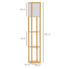 HOMCOM 3-Tier Floor Lamp, Floor Light with Storage Shelf, Reading Standing Lamp with Acrylic Shade for Living Room, Bedroom, Kitchen, Dining Room, Office, Dorm, 160cm, Natural