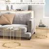 HOMCOM Elliptical Cut-Out Nesting Tables - Gold-Tone