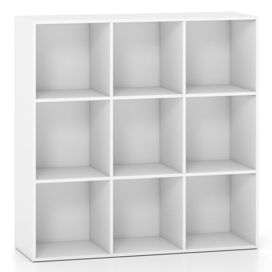 9-Cube Book Shelf Wooden Bookshelf Modern Bookcase Storage Organizer