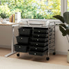 9-Drawer Rolling Storage Cart Tools Scrapbook Paper Organizer-Black