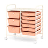 9-Drawer Rolling Storage Cart Tools Scrapbook Paper Organizer-Pink
